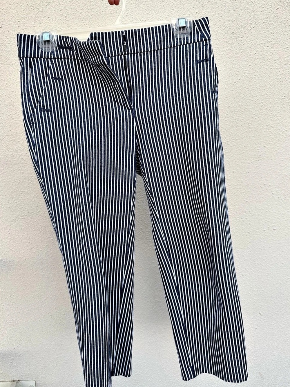LOFT The Riviera Slim Striped Skinny Pants in Blue & White Size 2P Like New